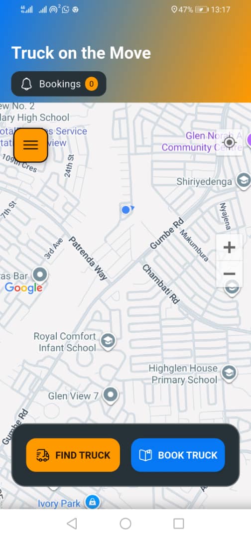 Truck on the Move transport booking screenshot
